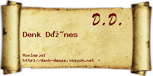 Denk Dénes névjegykártya